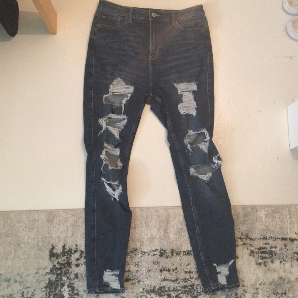 dark wash ripped jeans